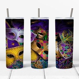 Custom 20oz Mardi Gras tumbler!